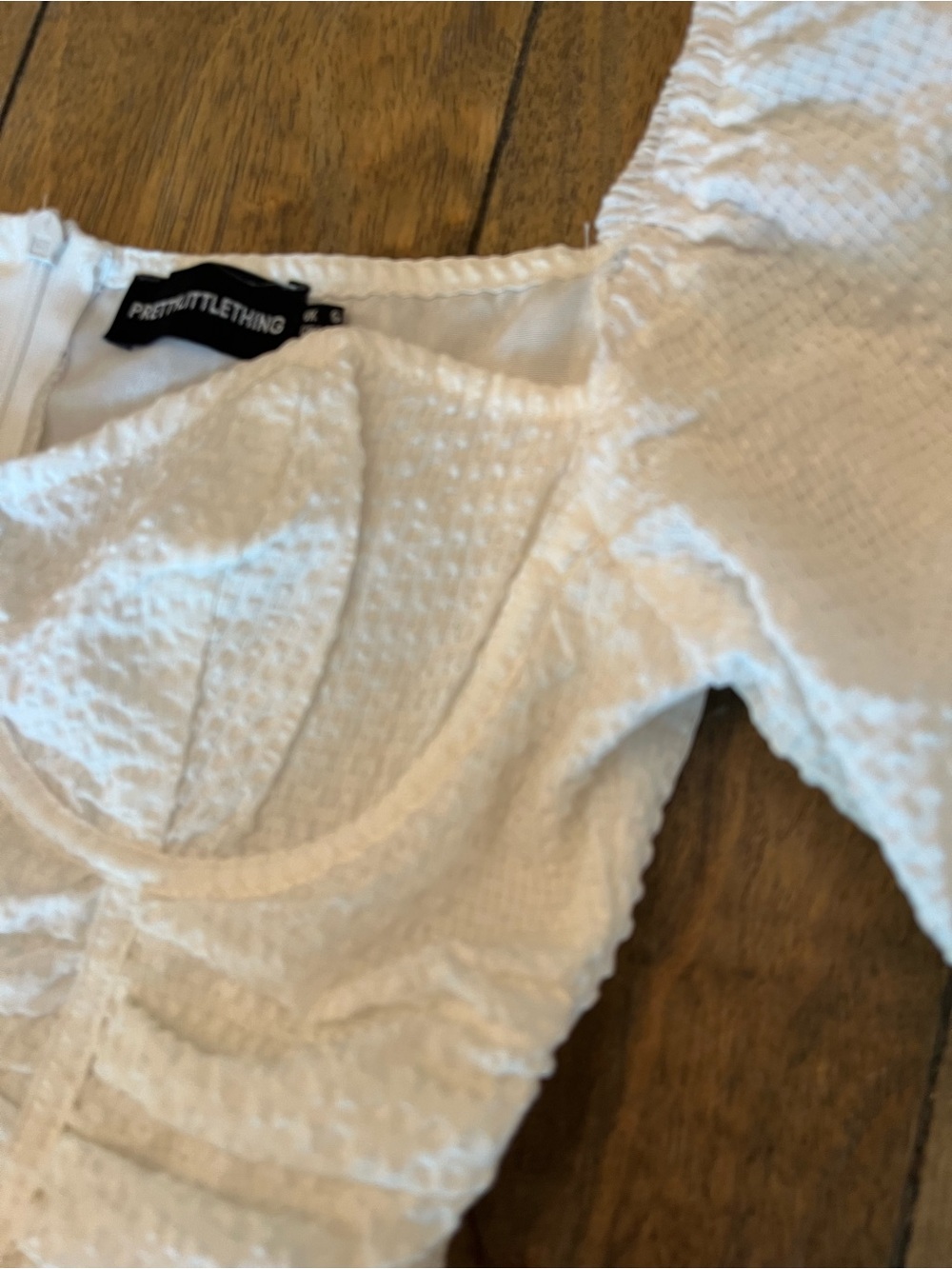 White Puff-Sleeve Tiered Mini Dress size 2 - Picture 10 of 13